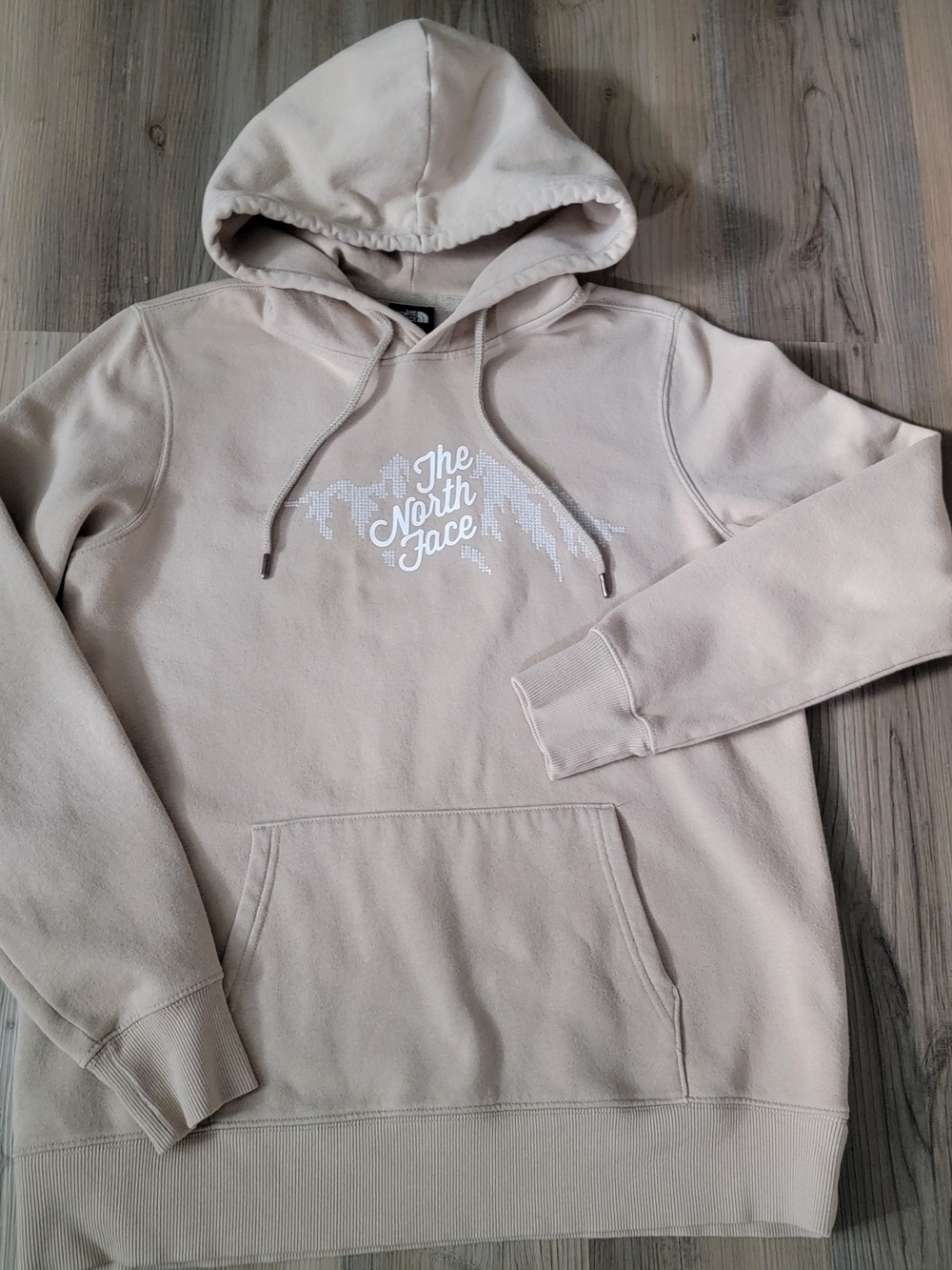 The North Face Women's Tan Teddy Hoodie Jacket with Front Pocket Size Medium